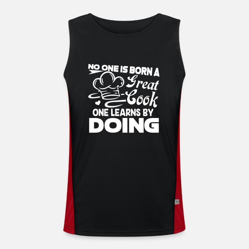 Chef No One Is Born A Great Cook Men's Functional Contrast Tank Top 