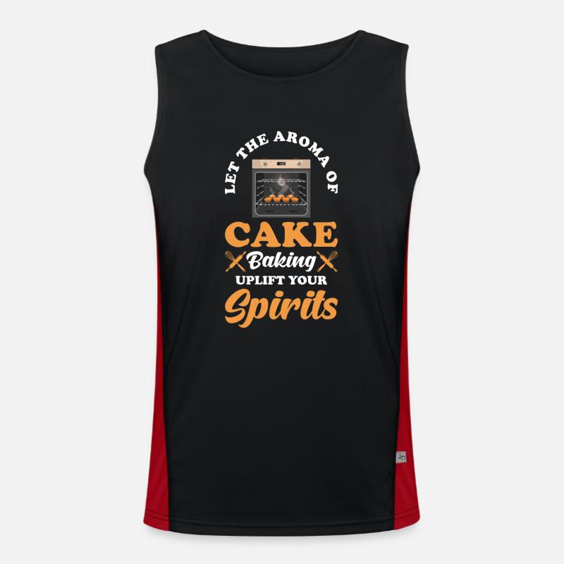 Cakes, baking, baking, bakery - Men's Functional Contrast Tank Top  - black/red