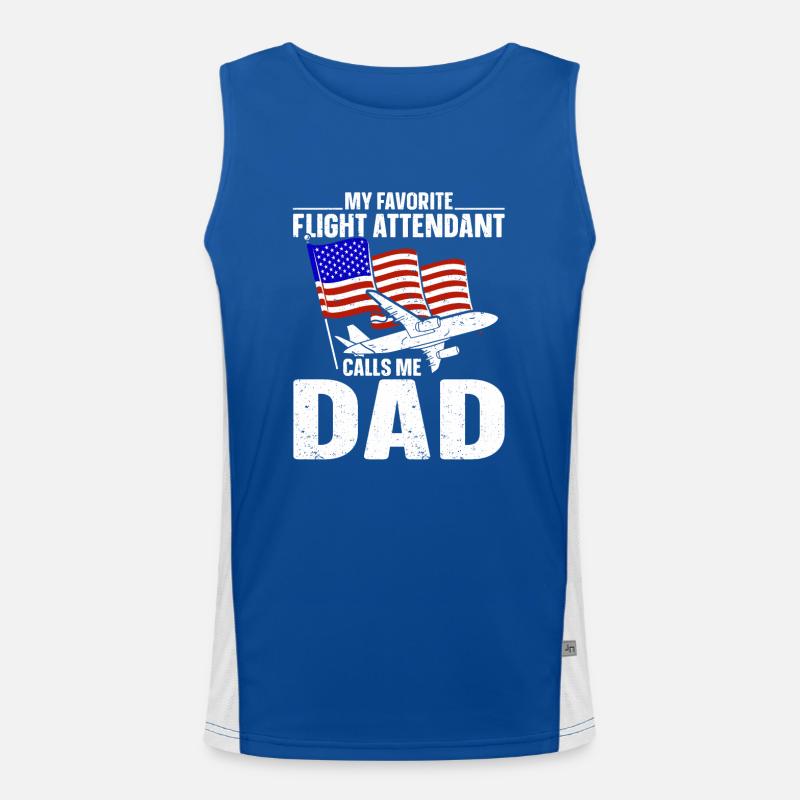 Flight Attendant Papa Stewardess Flight Attendant Men's Functional Contrast Tank Top 