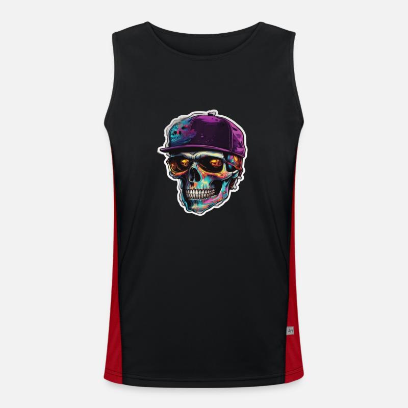 Skull Solbriller Skulls Skull Skulls - Funksjonell kontrast-singlet for menn  - svart/rød