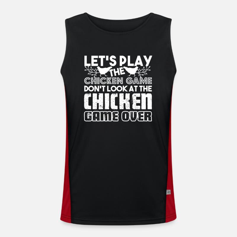 Chicken Let's Play The Chicken Game Men's Functional Contrast Tank Top 
