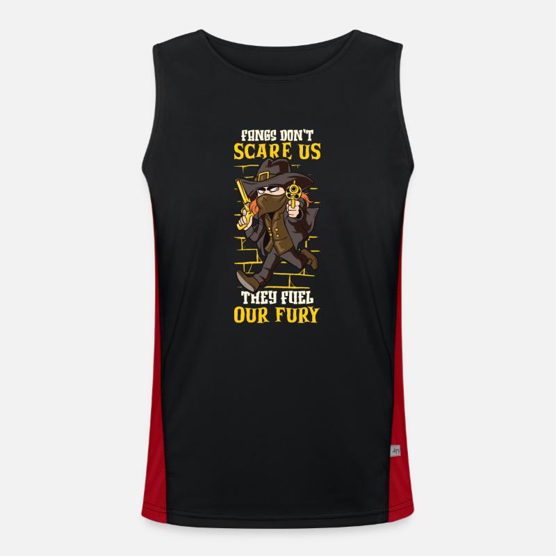 Vampire Hunter, Undead Slayer, Stake and Cross Men's Functional Contrast Tank Top 