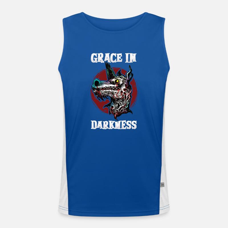 Dunkles Einhorn Horror Einhorn Mitternacht Einhorn Funktionelles Kontrast-Tank Top für Männer 