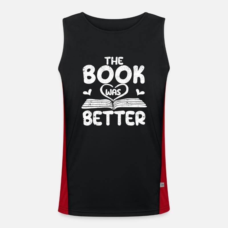 Das Buch war besser Bücher Lustiger Bücherwurm Funktionelles Kontrast-Tank Top für Männer 