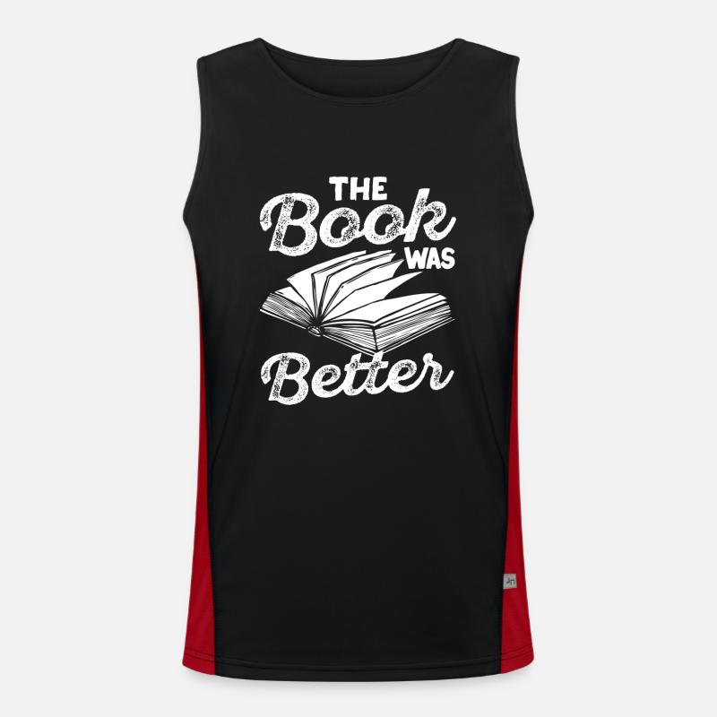 Das Buch war besser Bücher Lustiger Bücherwurm Funktionelles Kontrast-Tank Top für Männer 