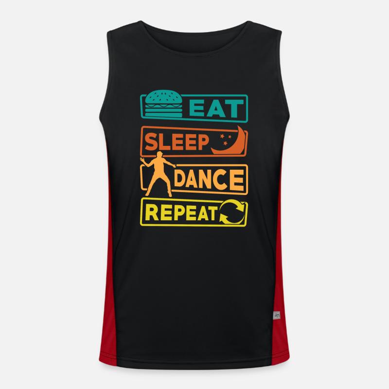 Tanzen Geschenk Eat Sleep Dance Repeat Funktionelles Kontrast-Tank Top für Männer 