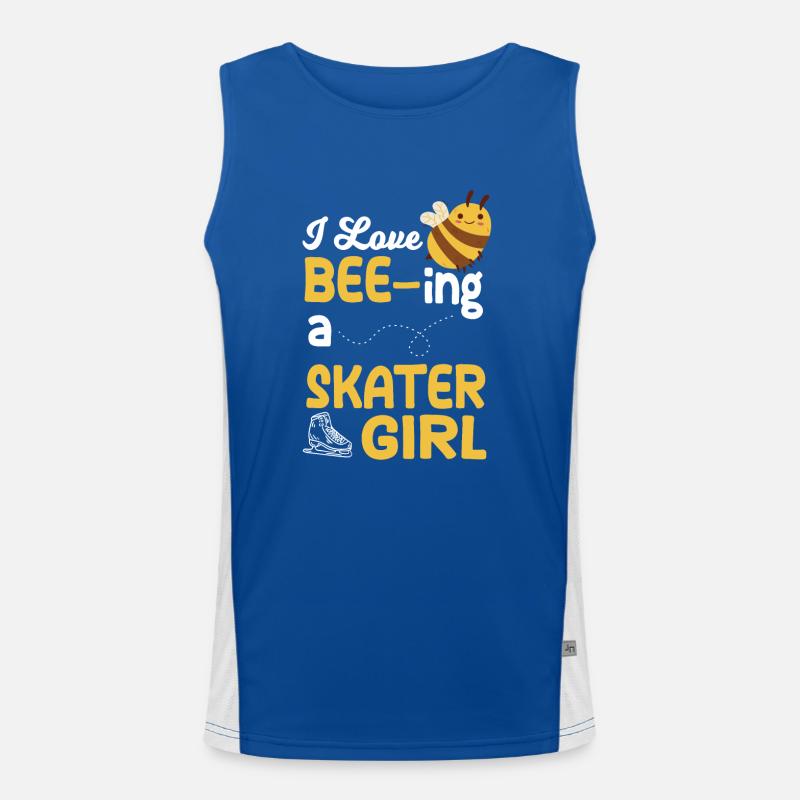 Niedliche Eislaufmädchen Eiskunstläuferin Funktionelles Kontrast-Tank Top für Männer 