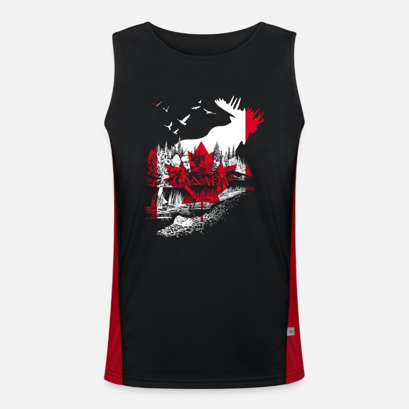 FÊTE DU DRAPEAU DE L’ORIGNAL DU CANADA Débardeur respirant contrasté Homme 