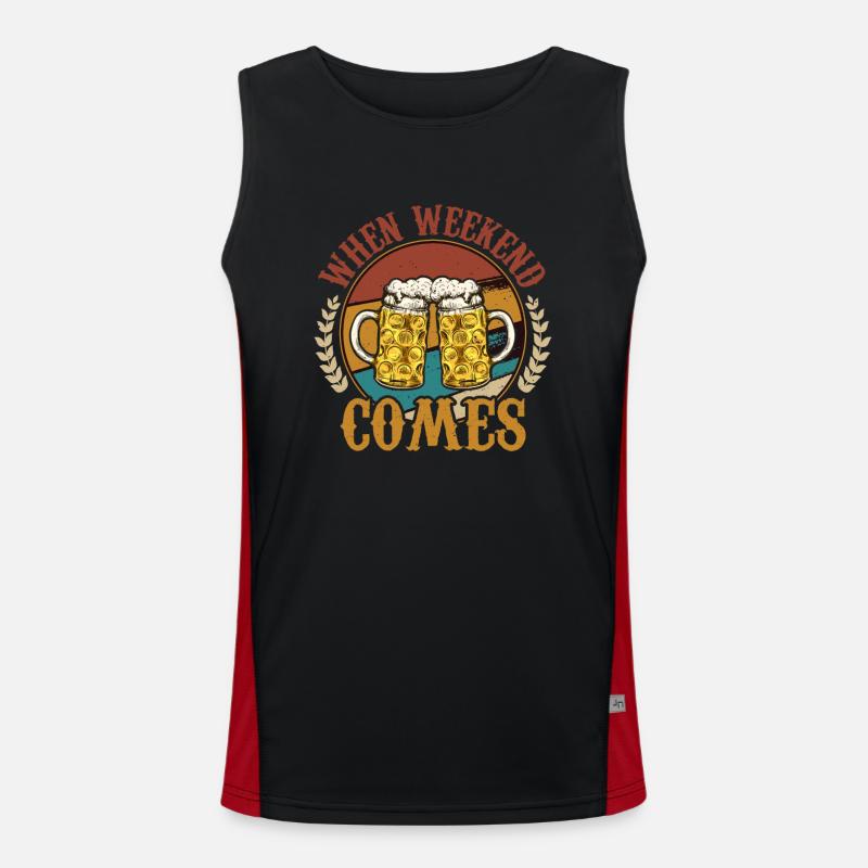 Lustige Bierchen Party Wochenend Bier Funktionelles Kontrast-Tank Top für Männer 