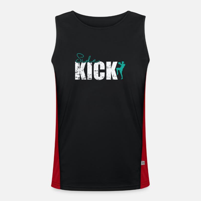 Side Kick Kickboxen Funktionelles Kontrast-Tank Top für Männer 