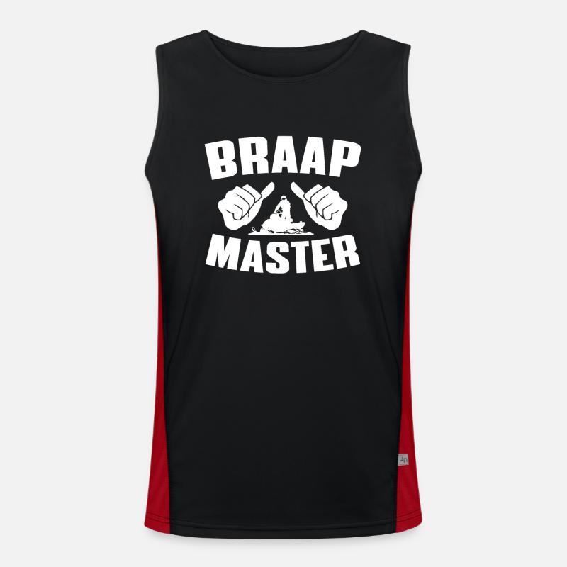 Braap Master Snowmobiler - Men's Functional Contrast Tank Top  - black/red