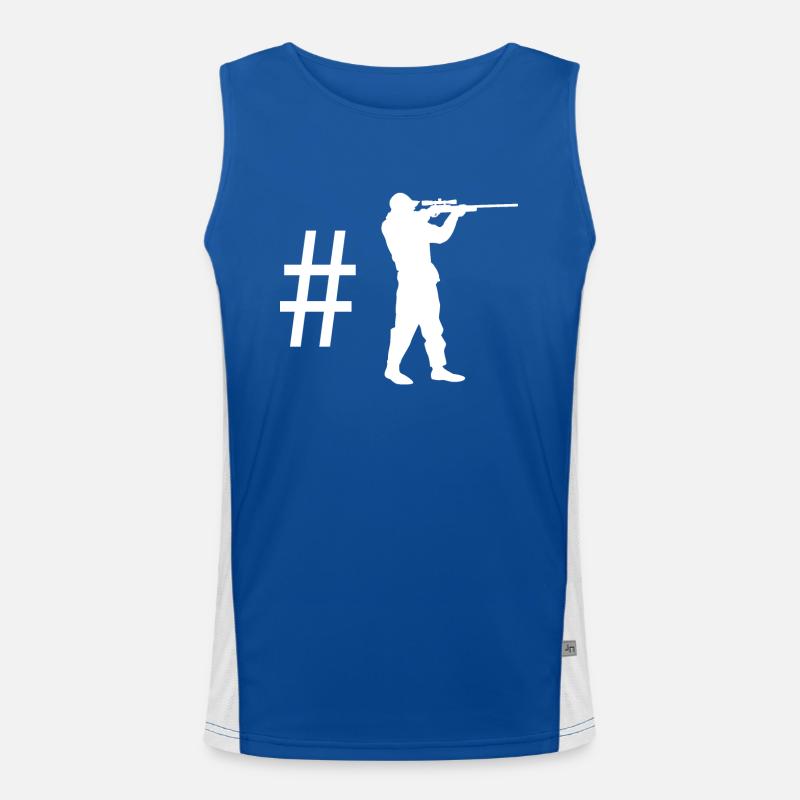 Hashtag - Kerl auf der Jagd - Funktionelles Kontrast-Tank Top für Männer 