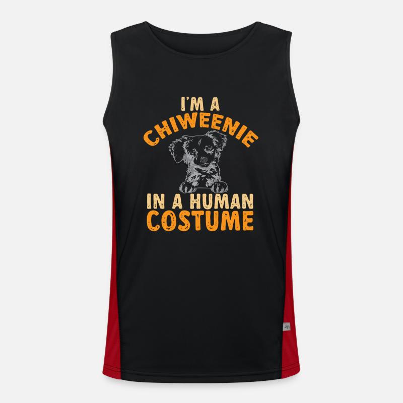 Chiweenie Dog Men's Functional Contrast Tank Top 