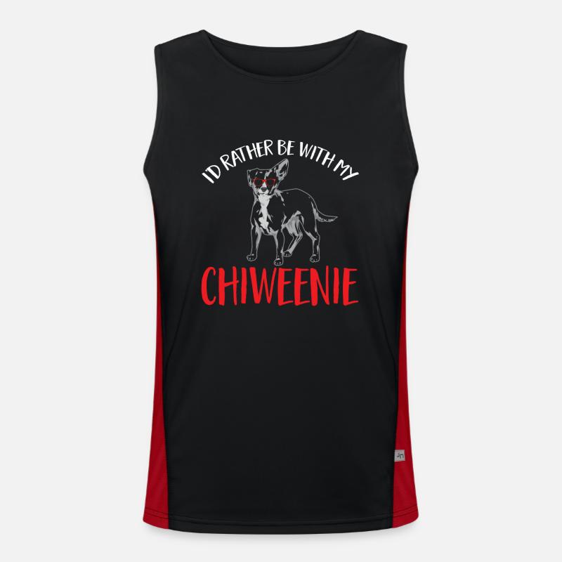 Chiweenie Dog Men's Functional Contrast Tank Top 