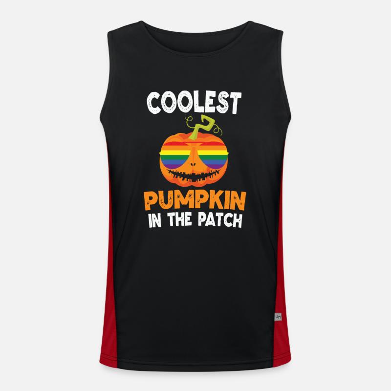 "Coolest Pumpkin In The Patch" Halloween Pumpkin Men's Functional Contrast Tank Top 