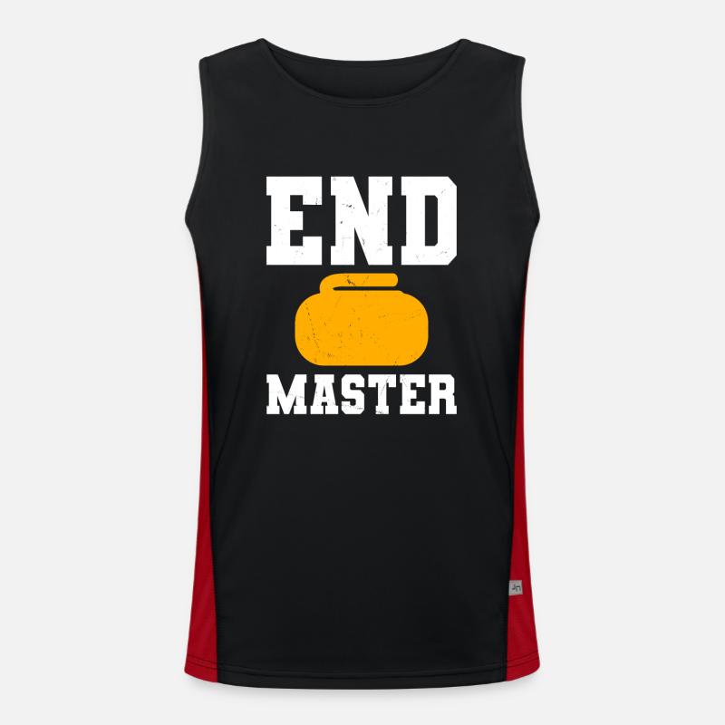 Endmaster - Curling Design - Men's Functional Contrast Tank Top - black/red