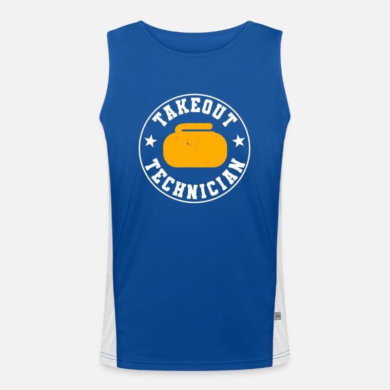 Lustiges Curling Techniker T-Shirt Funktionelles Kontrast-Tank Top für Männer 