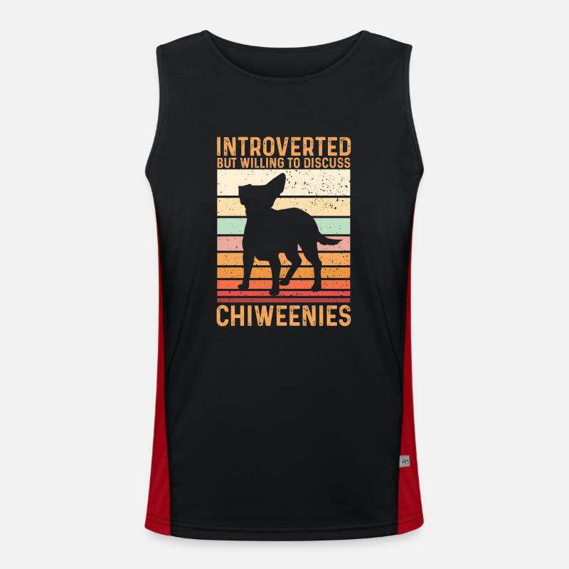 Chiweenie Dog Men's Functional Contrast Tank Top 