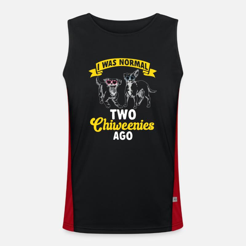 Chiweenie Dog Men's Functional Contrast Tank Top 