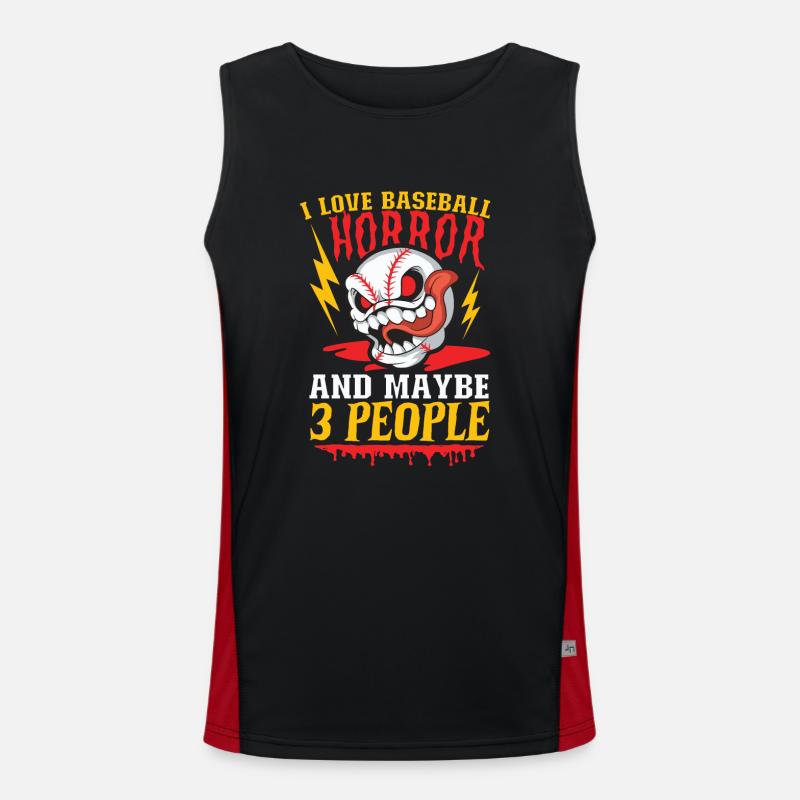 Horror Baseball Gruseliger Baseball Spooky Funktionelles Kontrast-Tank Top für Männer 