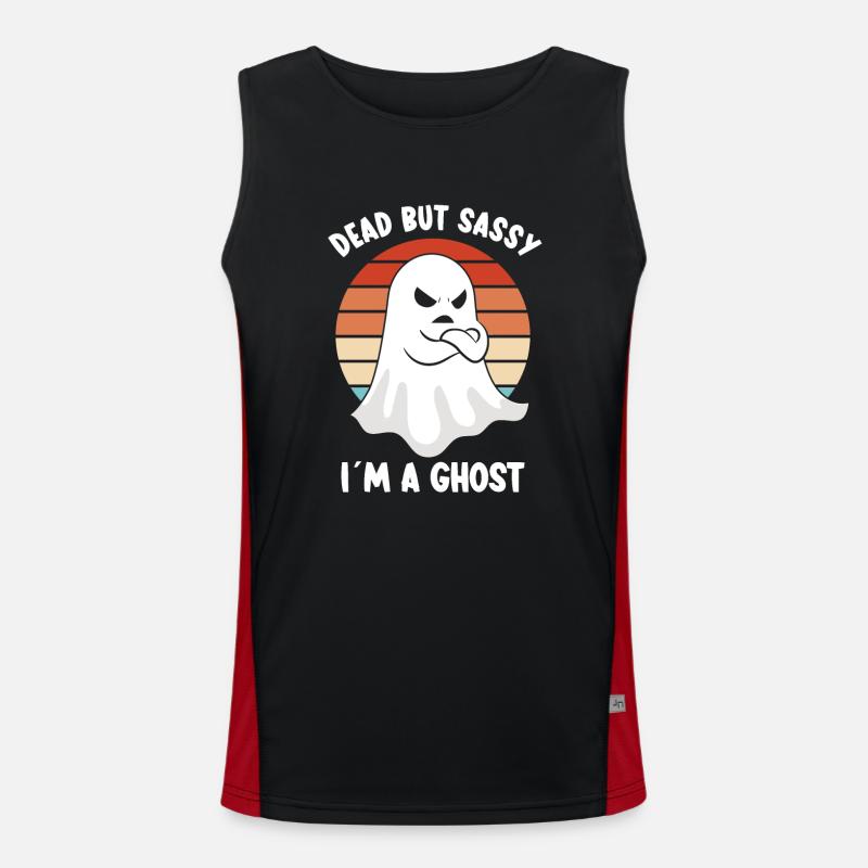 Ghostbusters Funny Ghost Angry Ghost - Men's Functional Contrast Tank Top - black/red