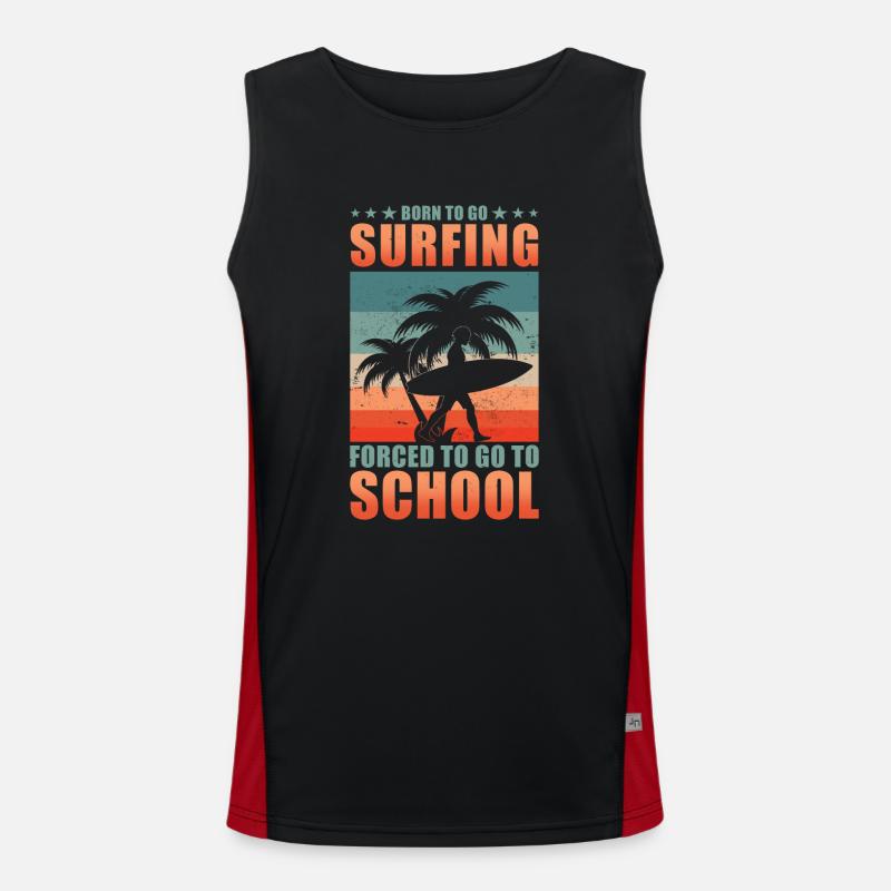Surfing Surfer Surfboard Saying Men's Functional Contrast Tank Top 