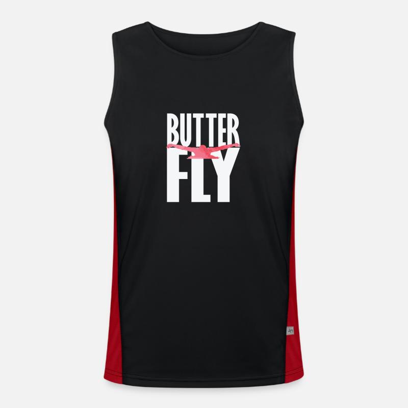 Butterfly Schwimmen Funktionelles Kontrast-Tank Top für Männer 
