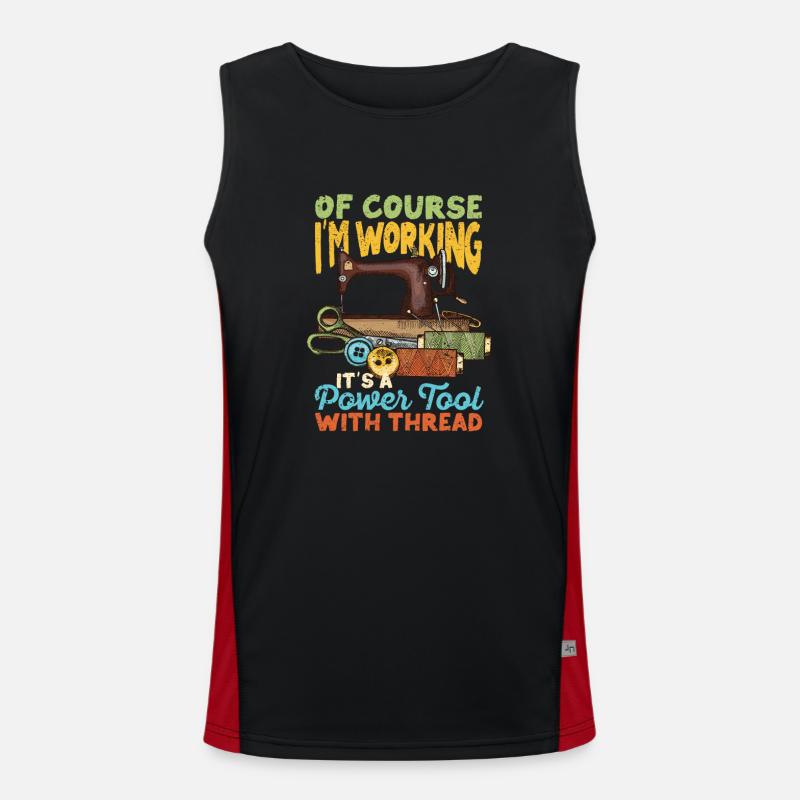 Of course I work It's a power tool Men's Functional Contrast Tank Top 