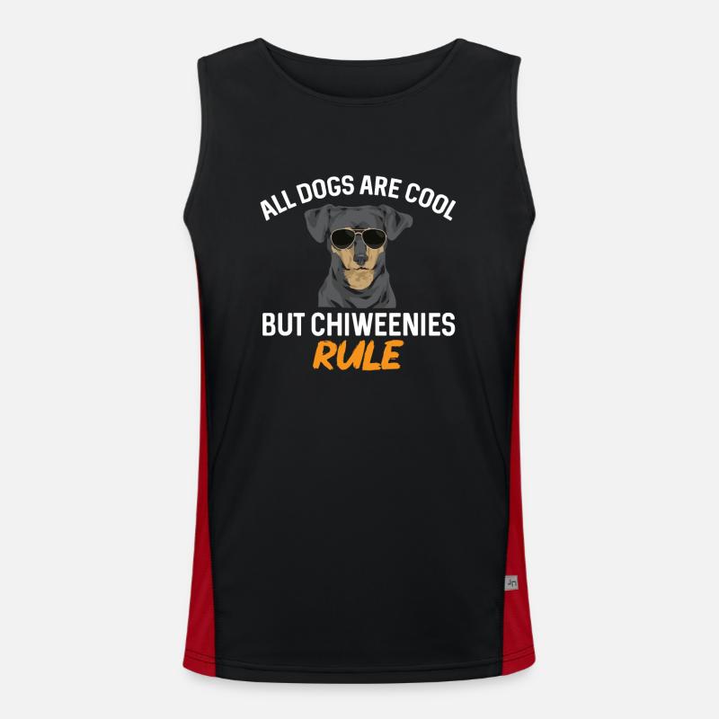 Chiweenie Dog Men's Functional Contrast Tank Top 