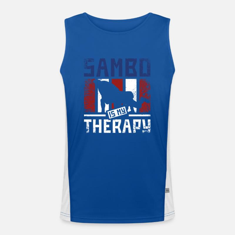 Sambo is my therapy Funktionelles Kontrast-Tank Top für Männer 