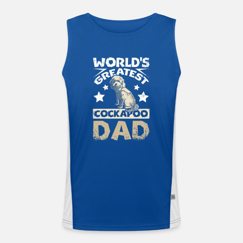Fathers day world's greatest cockapoo dad Funktionelles Kontrast-Tank Top für Männer 