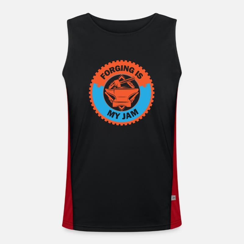 Forging Is My Jam Metalsmith Gift Idea Men's Functional Contrast Tank Top 