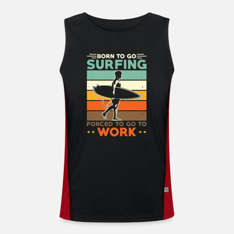 Surfen Surfer Surfbrett Spruch Funktionelles Kontrast-Tank Top für Männer 