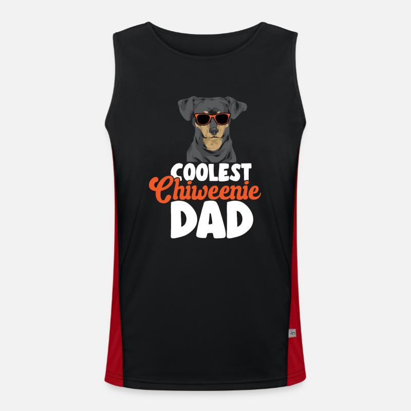 Chiweenie Dog Men's Functional Contrast Tank Top 