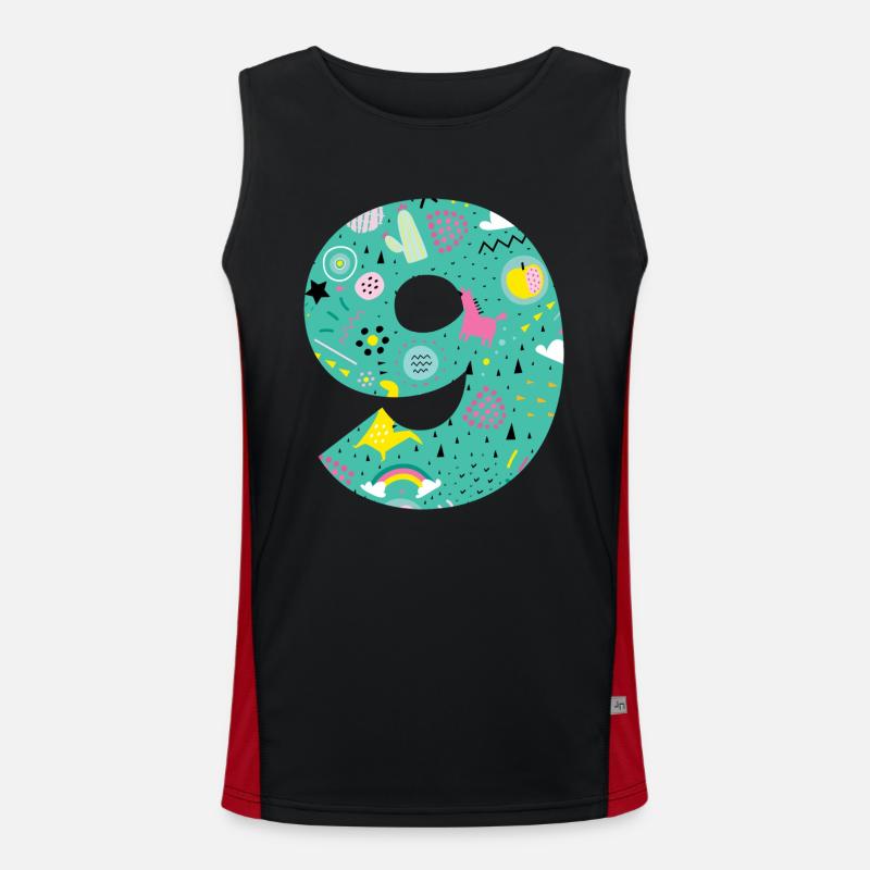 Personalized Birthday 9 Number Men's Functional Contrast Tank Top 