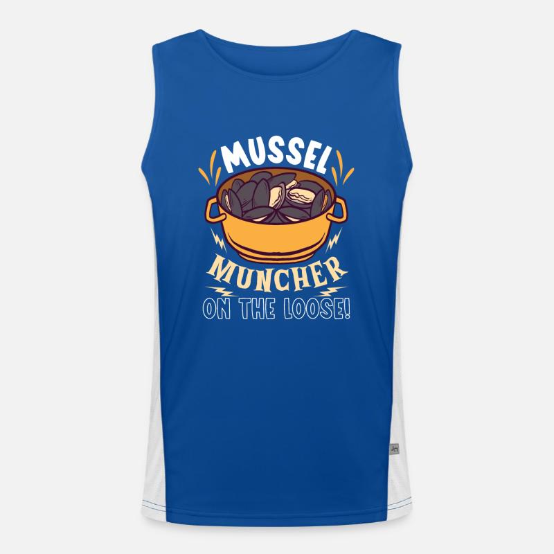 Mussels Seafood Shellfish Men's Functional Contrast Tank Top 