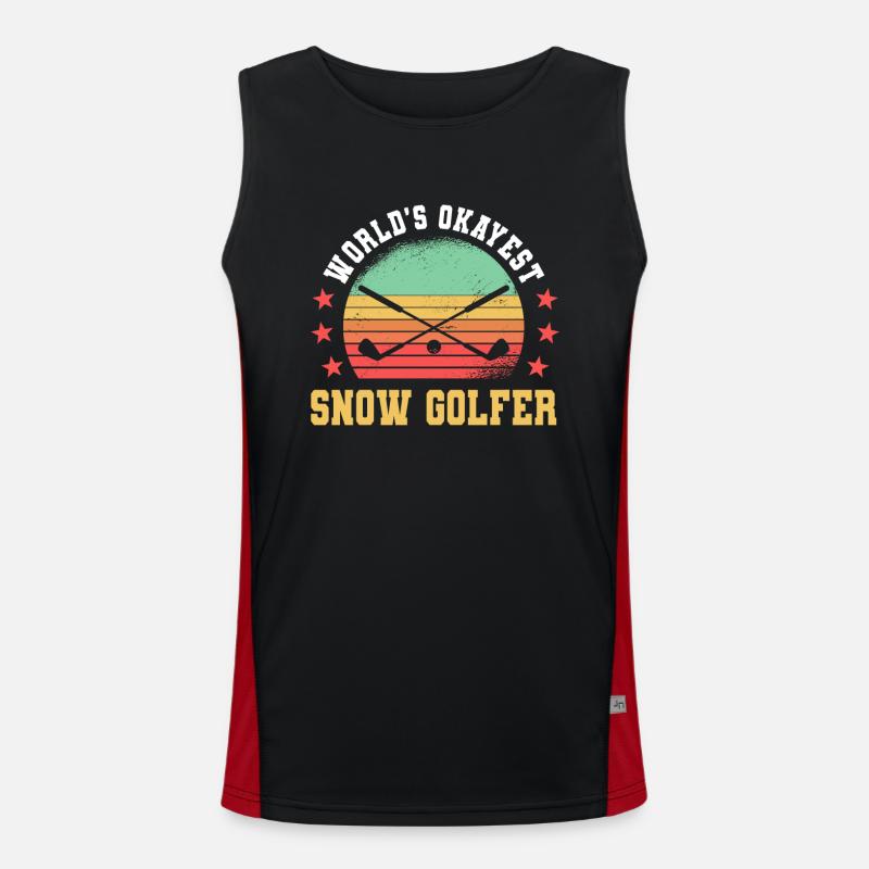 Funny Snow Golf Gift - Men's Functional Contrast Tank Top  - black/red