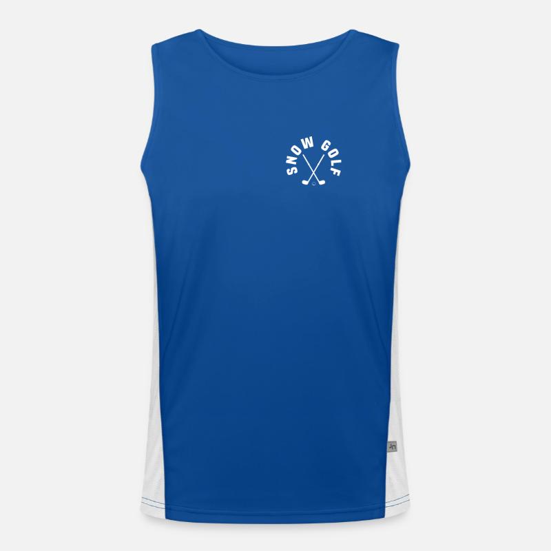 Snow Golf Chest Pockets Design Men's Functional Contrast Tank Top 