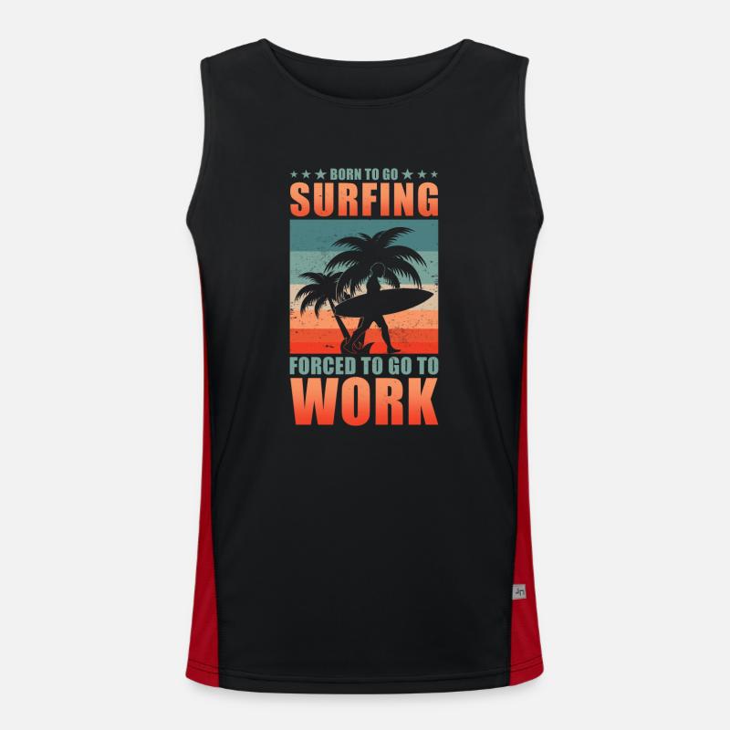 Surfing Surfer Surfboard Saying Men's Functional Contrast Tank Top 