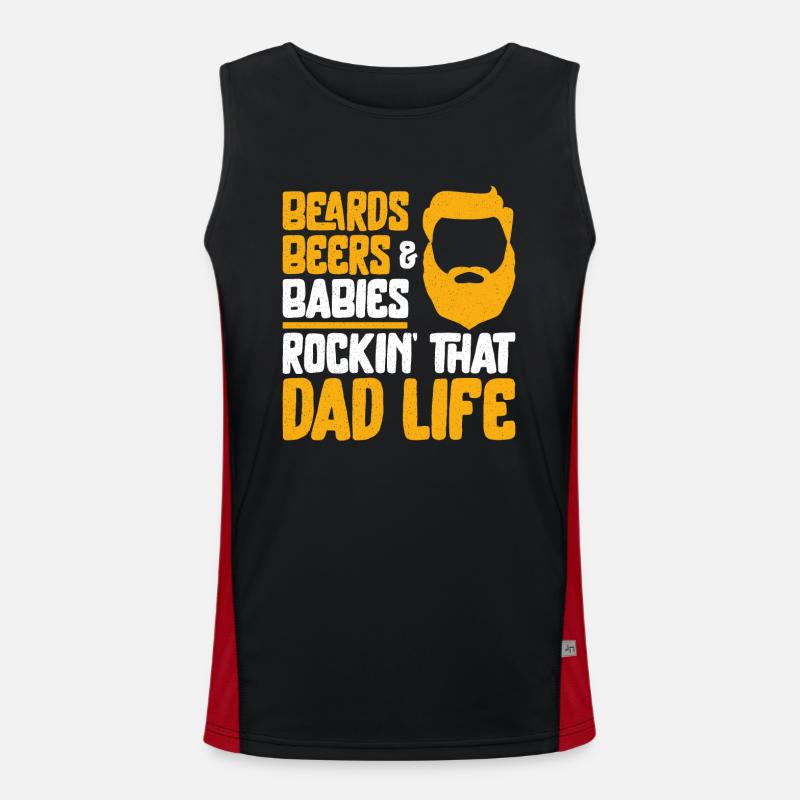 Beard Lover Bearded Man Dad Ginger Funktionelles Kontrast-Tank Top für Männer 