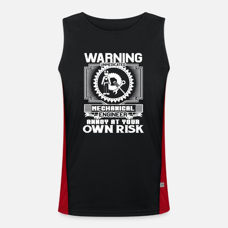 Mechanical Engineer Mechanical Engineer Warning Men's Functional Contrast Tank Top 