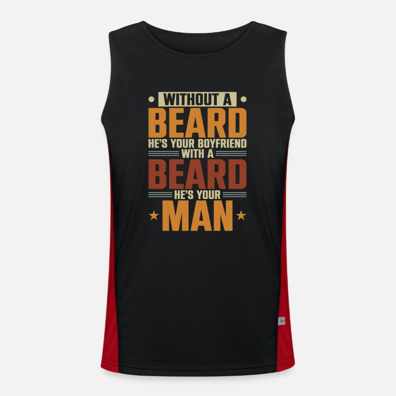 Beard Lover Bearded Man Without A Men's Functional Contrast Tank Top 