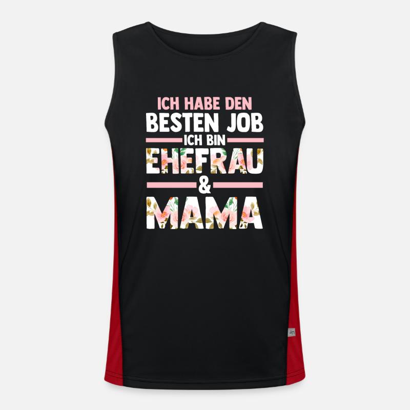 Ehefrau Mutter Mama Funktionelles Kontrast-Tank Top für Männer 