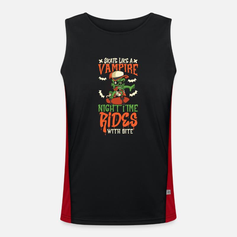 Horror Skateboarder Halloween Skateboard Gift Men's Functional Contrast Tank Top 
