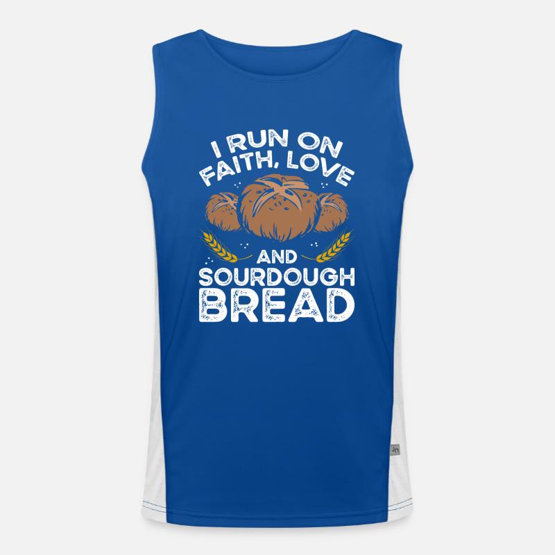I walk on love and sourdough bread Men's Functional Contrast Tank Top 