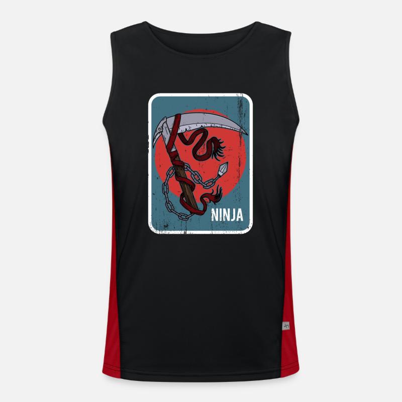 Kusarigama Training Weapon Combat Training Japan Men's Functional Contrast Tank Top 