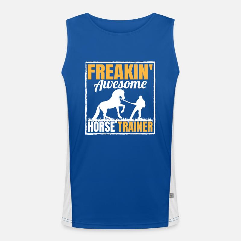 Ingenious horse trainer Men's Functional Contrast Tank Top 