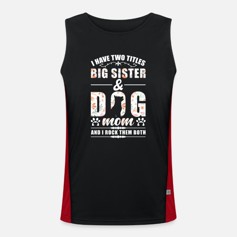 Große Schwester & Hunde Mama Funktionelles Kontrast-Tank Top für Männer 