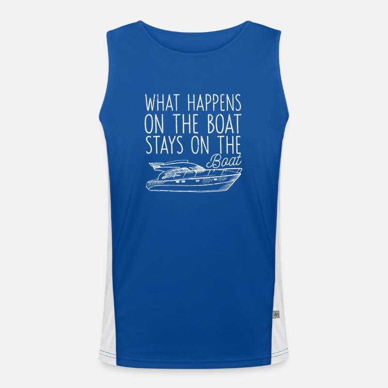 Was auf dem Boot passiert, bleibt auf dem Boot Funktionelles Kontrast-Tank Top für Männer 