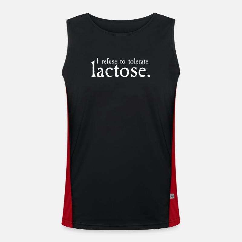 I Refuse To Tolerate Lactose Intolerant Cool Dairy Men's Functional Contrast Tank Top 